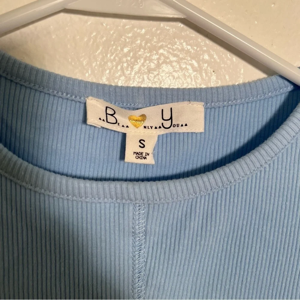 Be Only You B.O.Y. Girls Size Small Seamless Knit Mini Dress Light Blue Short